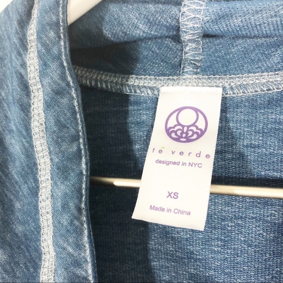 TE VERDE Open Front Waterfall Cardigan XS - Picture 5 of 6